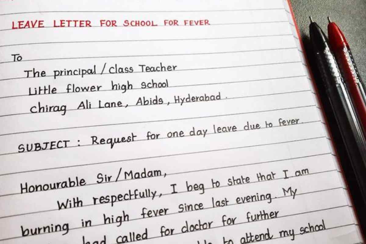 Leave Letter To Class Teacher