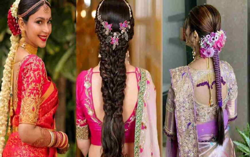 Round Face Modern Indian Wedding Hairstyles for Long Hair