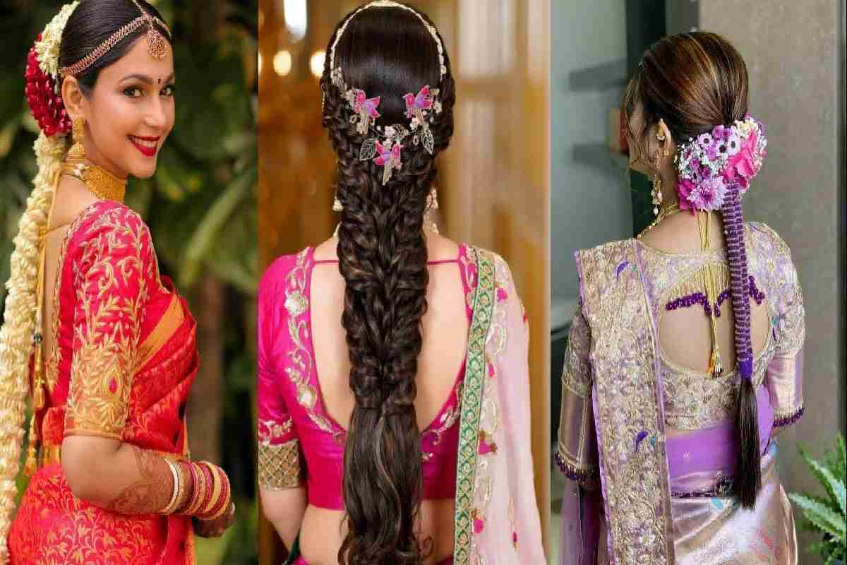 Round Face Modern Indian Wedding Hairstyles for Long Hair