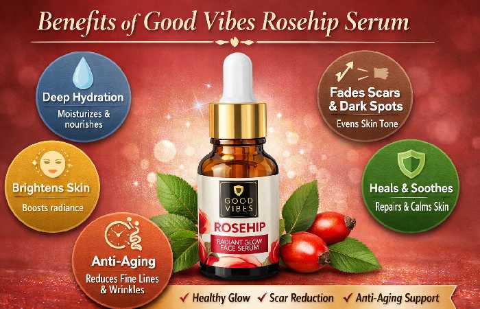 benefits of good vibes rosehip serum