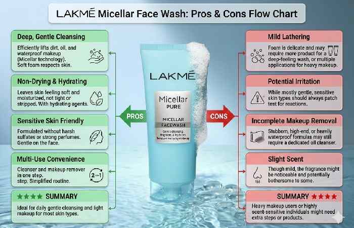 pros and cons of lakme micellar face wash
