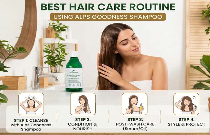 best hair care routine using alps goodness shampoo