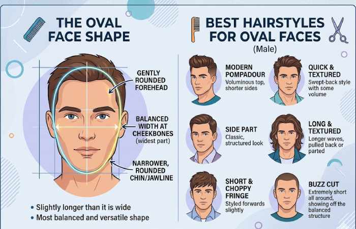 definition of the oval shape face hairstyle male